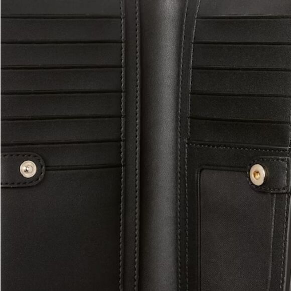 KATE SPADE ♠️ LEATHER SAFFIANO LARGE BLACK LADIES WALLET OUTSIDE ZIP POCKET NWOT - Picture 3 of 7